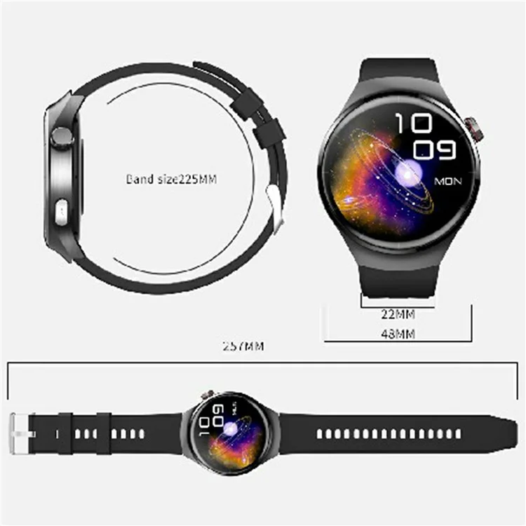 F600 Sports Smart Watch Heart Rate Monitor Fitness Tracker with Silicone Strap - Black