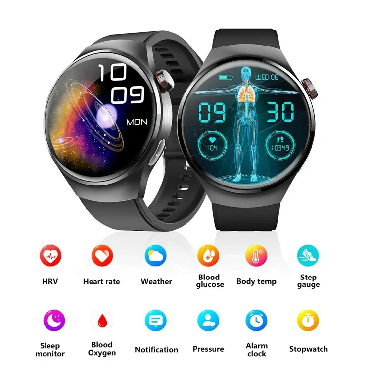 F600 Sports Smart Watch Heart Rate Monitor Fitness Tracker with Silicone Strap - Black