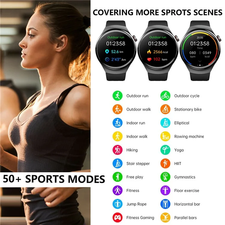 F600 Sports Smart Watch Heart Rate Monitor Fitness Tracker with Silicone Strap - Black