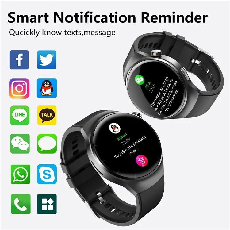 F600 Sports Smart Watch Heart Rate Monitor Fitness Tracker with Silicone Strap - Black
