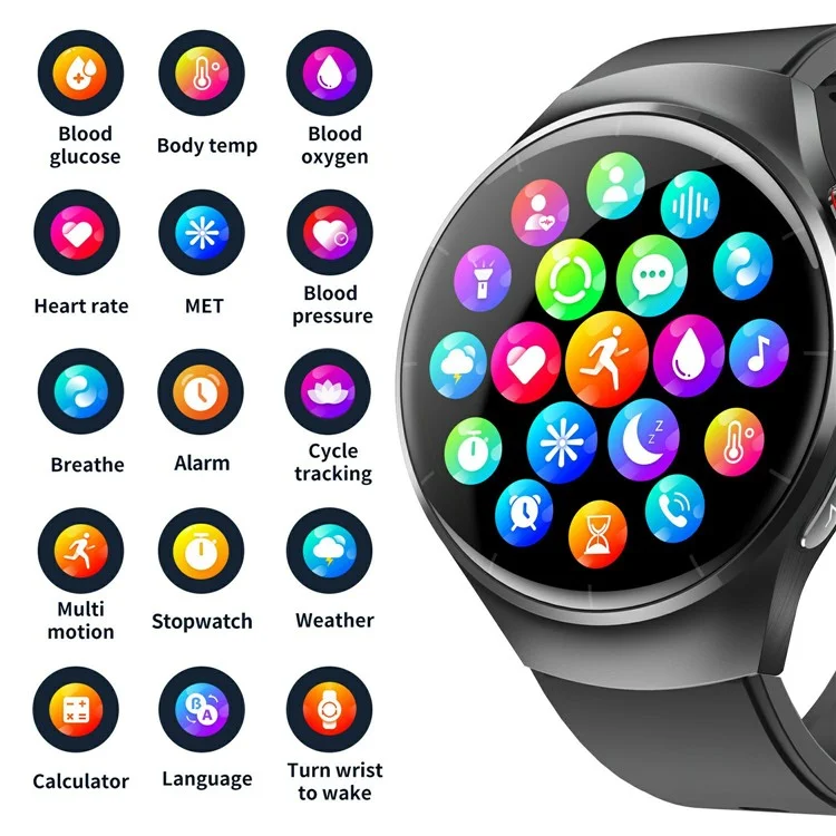 F600 Sports Smart Watch Heart Rate Monitor Fitness Tracker with Silicone Strap - Black