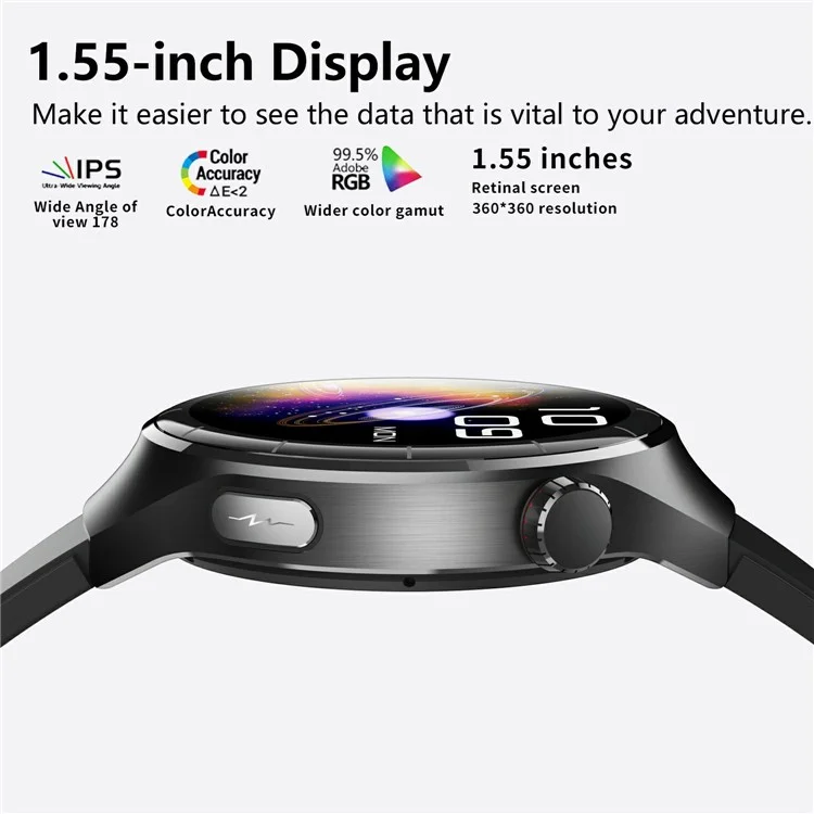F600 Sports Smart Watch Heart Rate Monitor Fitness Tracker with Silicone Strap - Black