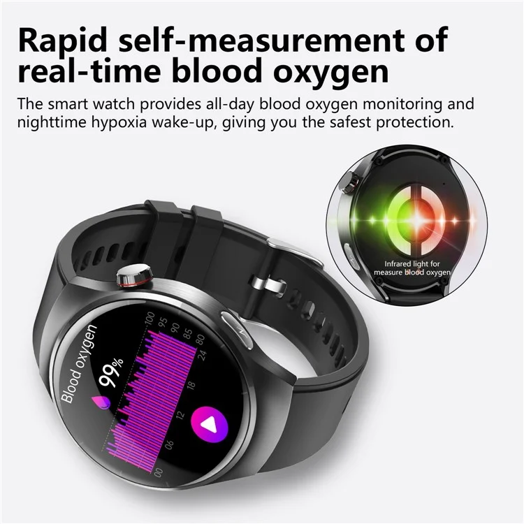 F600 Sports Smart Watch Heart Rate Monitor Fitness Tracker with Silicone Strap - Black