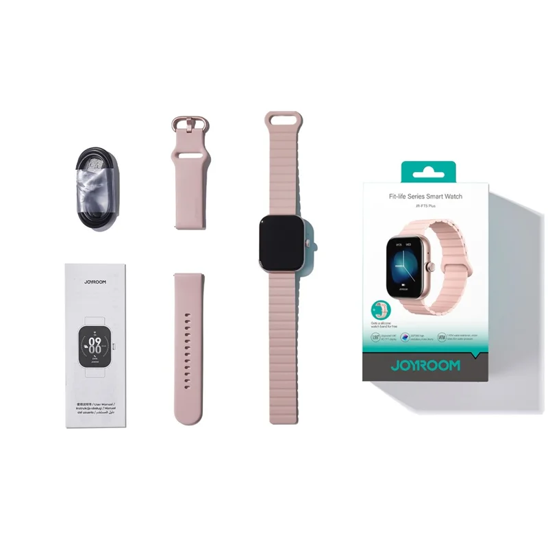 JOYROOM JR-FT5 Plus Smart Watch 1.96-inch Screen Sports Watch Answer / Make Call - Rose Gold