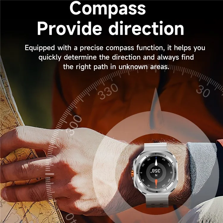 Z7 Ultra 1.46-inch Smart Watch Health Monitoring Waterproof Outdoor Sports Smart Bracelet - Black