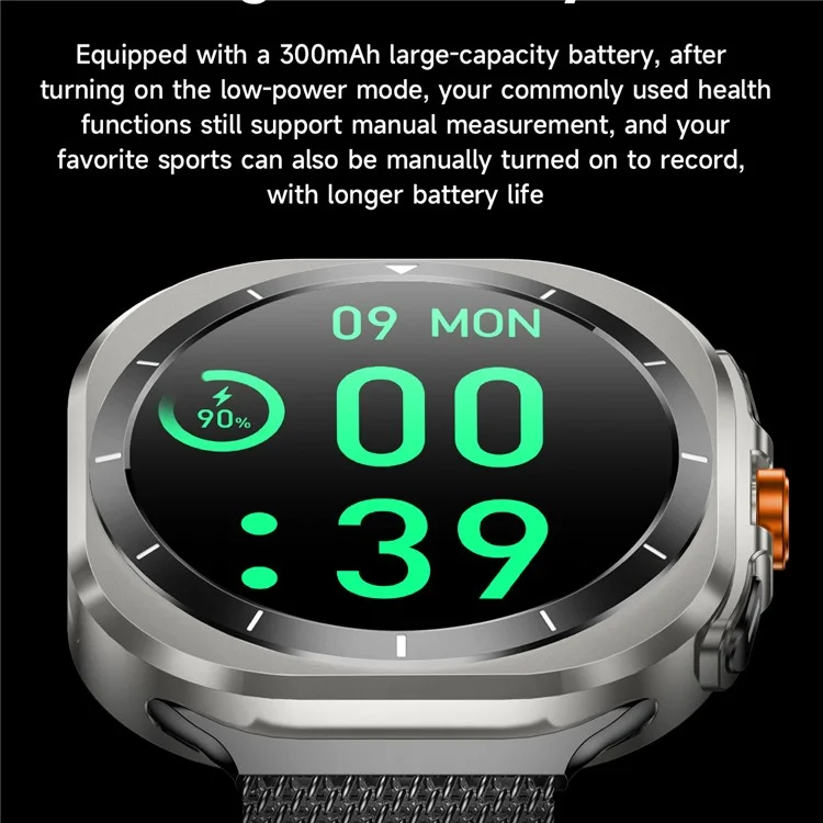 Z7 Ultra 1.46-inch Smart Watch Health Monitoring Waterproof Outdoor Sports Smart Bracelet - Black