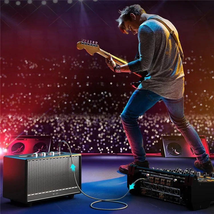 1,5 m 6,35 mm Câble Audio Masculin à Mâle 1 / Câble TRS de 4 Pouces Avec Stéréo Stéréo Sound Quality Plated Jack Pour Guitares Bass Bass Bass