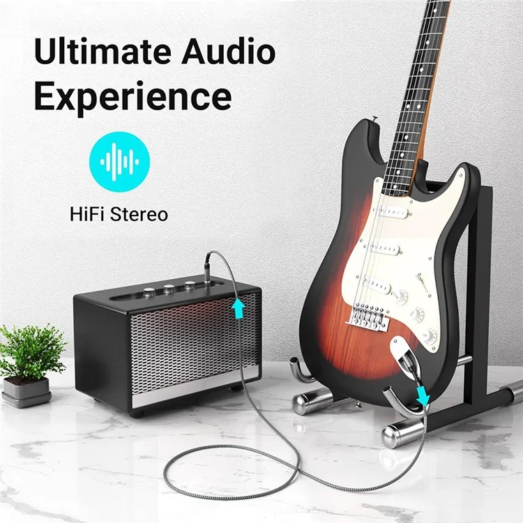 2m 6,35 mm Câble Audio Masculin à Mâle 1 / Câble TRS de 4 Pouces Avec Stéréo Stéréo Sound Quality Plated Jack Pour Guitares Bass Bass Bass