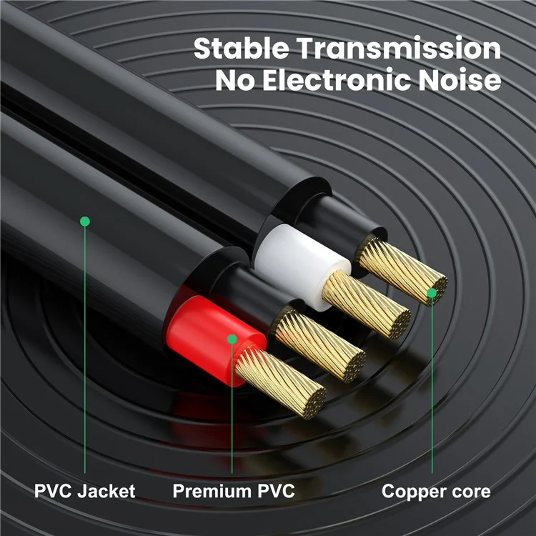 0.3m Dual 1 / 4 inch TS to Dual RCA Stereo Audio Cable 2x 6.35mm TS to RCA Male Adapter Wire