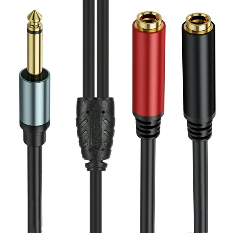 5m 1 / 4 Pulgadas TS Mono Splitter Y Cable de 6.35 mm Mono Mon -male, Dual 1 / 4 Pulgadas de 6.35 mm de Alambre de Gato Femenino