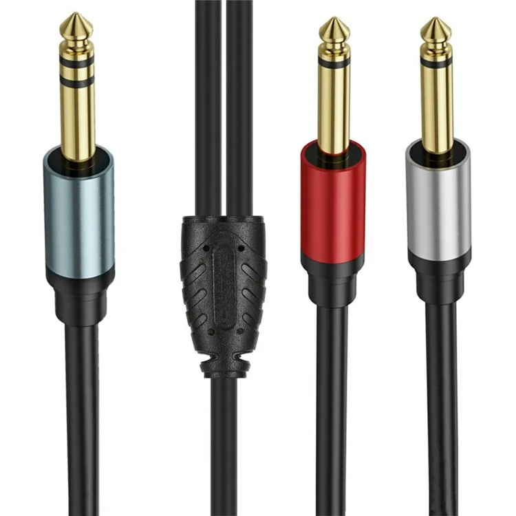 3m 1 / 4 Inch TRS Stereo Y-Splitter Cord 6.35mm Male Jack to Dual 6.35mm Male TS Mono Audio Cable