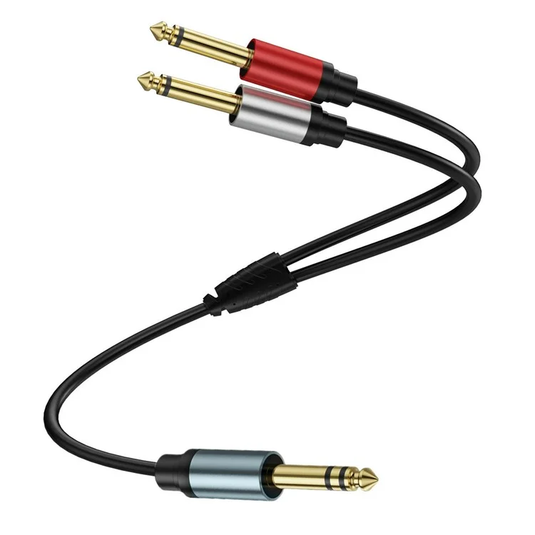 3m 1 / 4 Inch TRS Stereo Y-Splitter Cord 6.35mm Male Jack to Dual 6.35mm Male TS Mono Audio Cable
