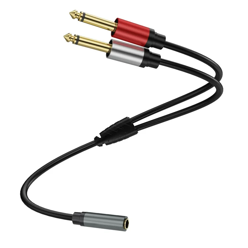 1m 6.35mm Stereo Female TRS to Dual 1 / 4 Inch Male Mono Y Splitter Breakout Cable Patch Cord