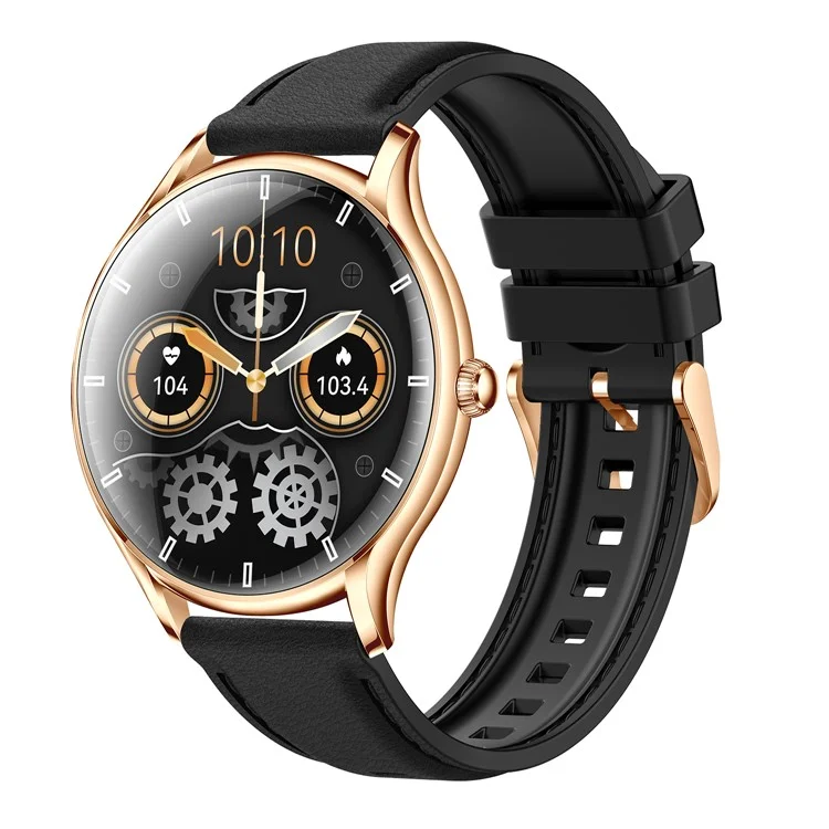 Qs36 Cinta de Silicone de 1,43 Polegadas Relógio Inteligente Freqüência Cardíaca Monitoramento do Sono Bluetooth Sport Watch - Preto
