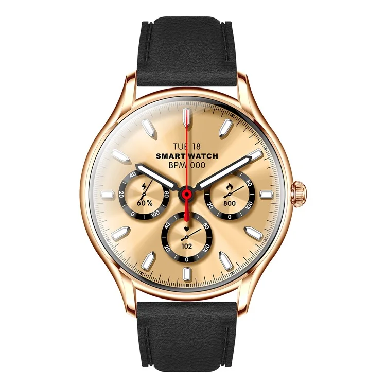 Qs36 Cinta de Silicone de 1,43 Polegadas Relógio Inteligente Freqüência Cardíaca Monitoramento do Sono Bluetooth Sport Watch - Preto