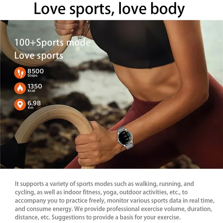 Qs36 Cinta de Silicone de 1,43 Polegadas Relógio Inteligente Freqüência Cardíaca Monitoramento do Sono Bluetooth Sport Watch - Preto