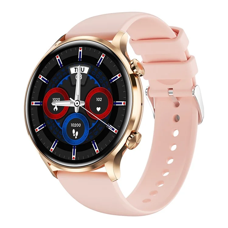 Strapa de Silicone QS40 1,39 Polegadas Ultra-fino Smart Watch Health Monitoramento de Saúde Bluetooth Calling Sport Watch - Ouro+rosa
