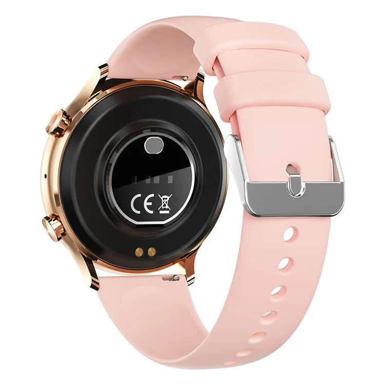 Strapa de Silicone QS40 1,39 Polegadas Ultra-fino Smart Watch Health Monitoramento de Saúde Bluetooth Calling Sport Watch - Ouro+rosa
