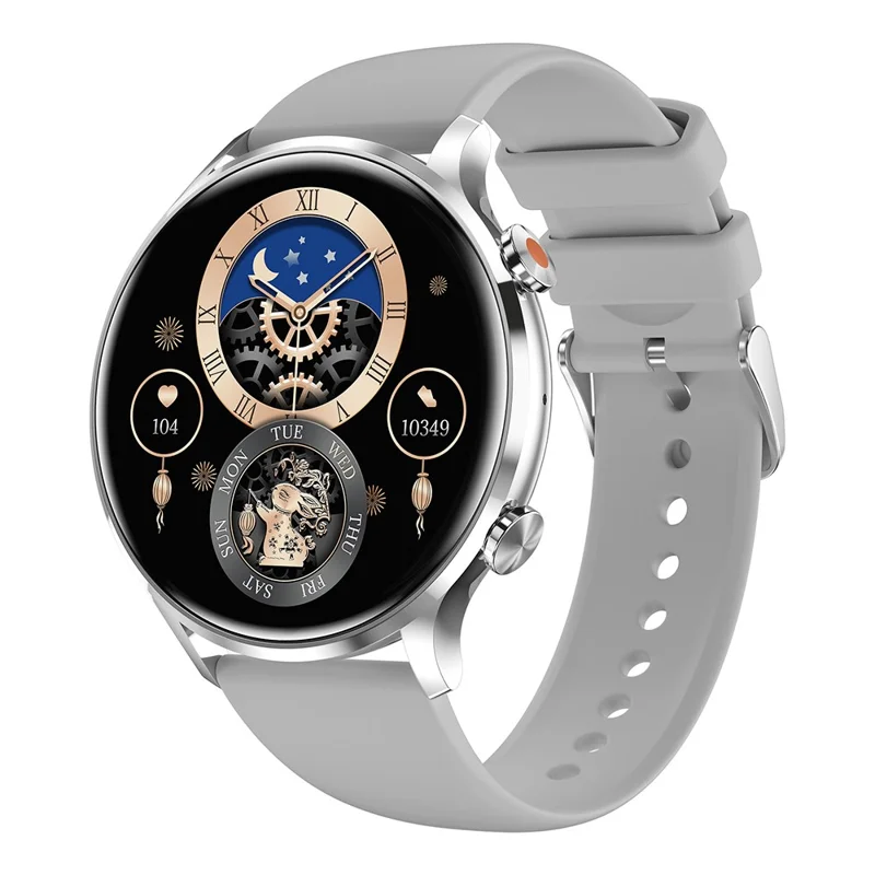 QS40 Silicone Strap 1.39-inch Ultra-Thin Smart Watch Health Monitoring Bluetooth-compatible Calling Sport Watch - Silver