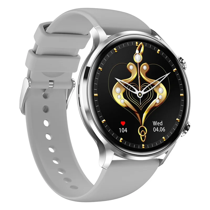 QS40 Silicone Strap 1.39-inch Ultra-Thin Smart Watch Health Monitoring Bluetooth-compatible Calling Sport Watch - Silver