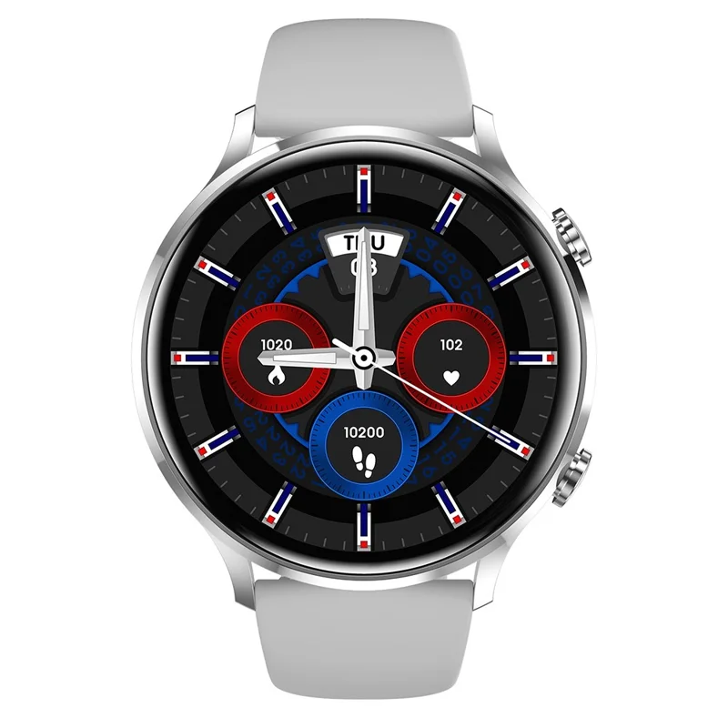 QS40 Silicone Strap 1.39-inch Ultra-Thin Smart Watch Health Monitoring Bluetooth-compatible Calling Sport Watch - Silver