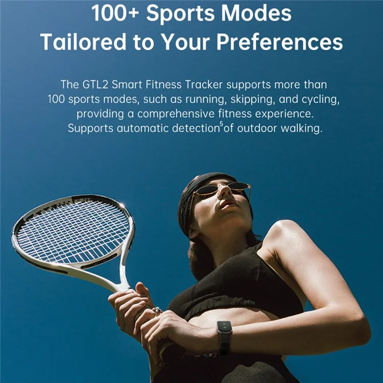 GTL2 Smart Band 1.47-inch Screen Heart Rate Health Monitoring Pedometer Sports Bracelet - White