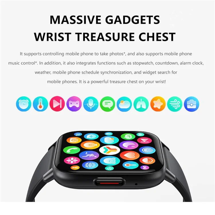 DM80 DM80 1,85 Pouces Smart Watch Ultra-mince Bluetooth Appelant le Somnifère de Surveillance de la Santé de la Fréquence de Santé - or