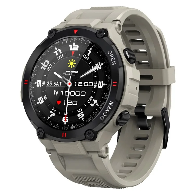 Pulsera K22 Fitness 1.28 Pulgadas IPS Pantalla Heart Heart Monitor de Presión Arterial Bluetooth Smart Watch - Gris