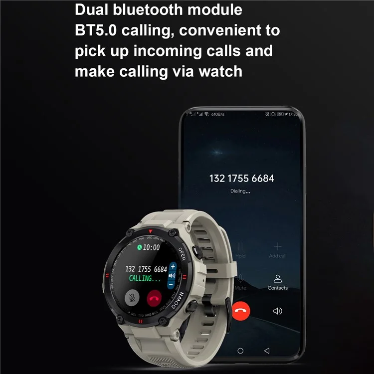 Pulsera K22 Fitness 1.28 Pulgadas IPS Pantalla Heart Heart Monitor de Presión Arterial Bluetooth Smart Watch - Gris