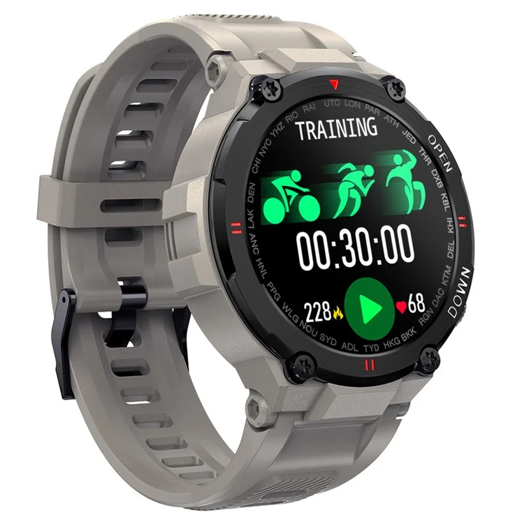 Pulsera K22 Fitness 1.28 Pulgadas IPS Pantalla Heart Heart Monitor de Presión Arterial Bluetooth Smart Watch - Gris