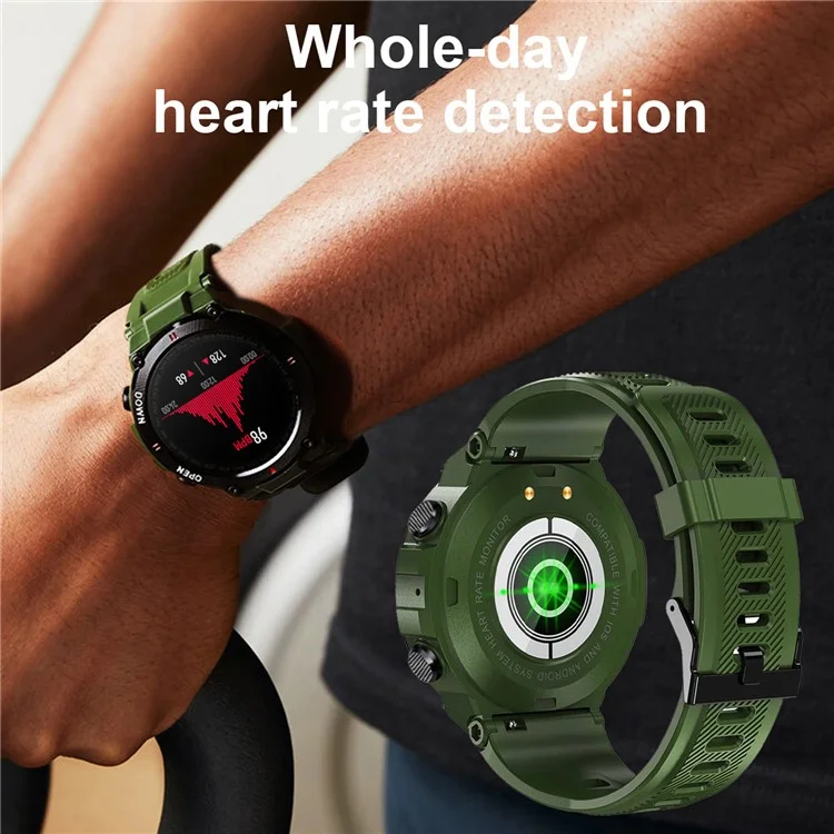 Pulsera K22 Fitness 1.28 Pulgadas IPS Pantalla Heart Heart Monitor de Presión Arterial Bluetooth Smart Watch - Gris