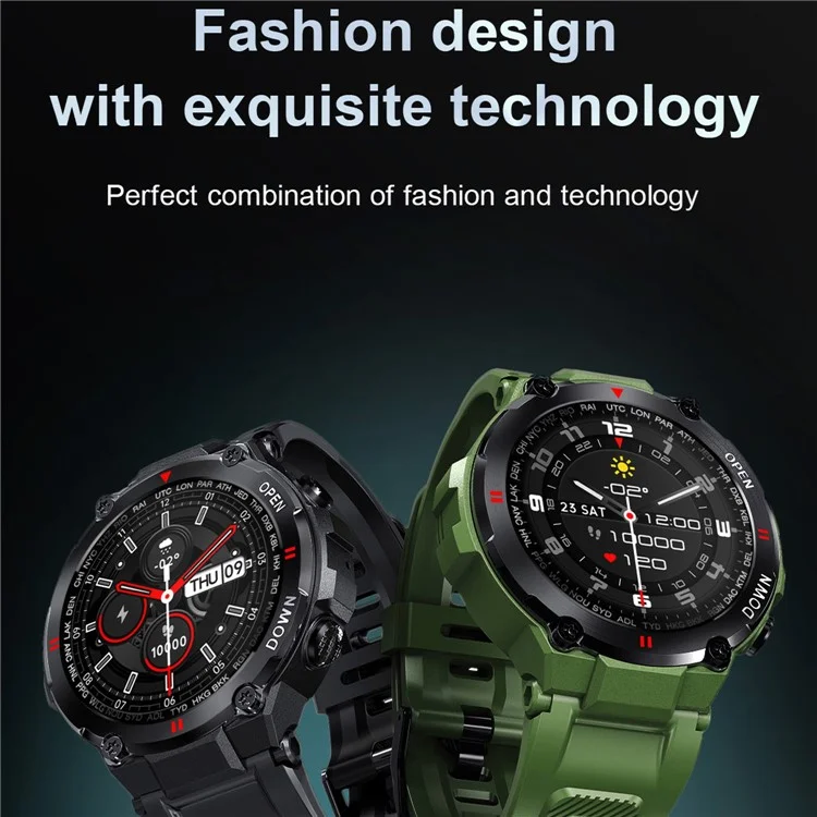 Pulsera K22 Fitness 1.28 Pulgadas IPS Pantalla Heart Heart Monitor de Presión Arterial Bluetooth Smart Watch - Gris