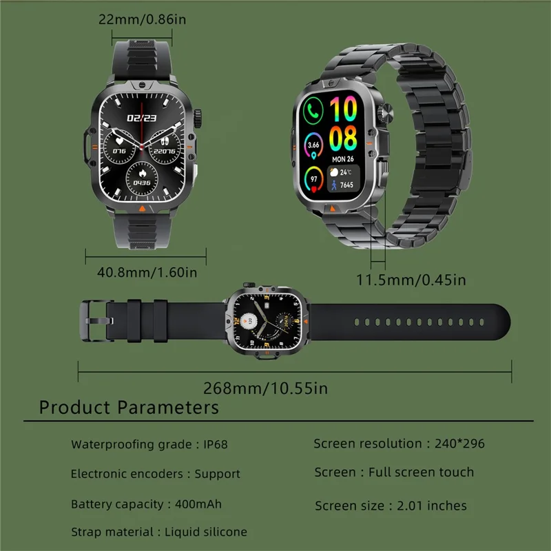 V17 Smart Watch Bluetooth Call Monitor Multi-Sport Tracker Tracker IP68 Водонепроницаемые Интеллектуальные Часы, Силиконовый Ремешок - Апельсин