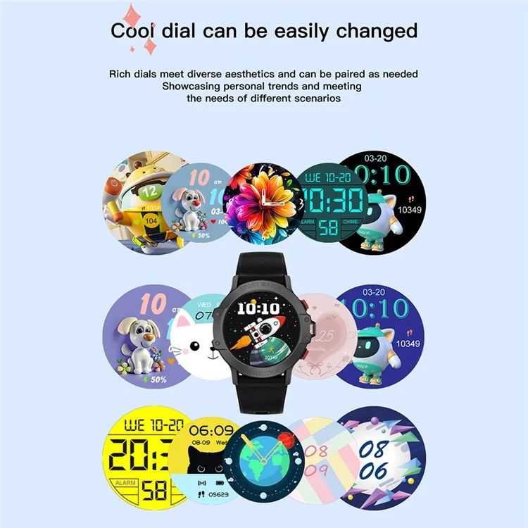 G26 Multi-function Children Smart Watch Weather Forecast Sports Bracelet with Alarm and Flashlight - Pink