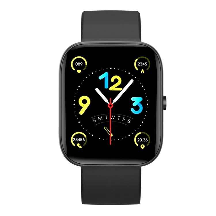 C08 1.91 Pulgadas Smart Watch Bluetooth Llamadas a la Salud Monitoreo de la Música Control Sport Watch - Negro