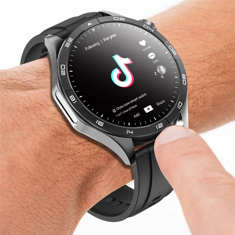 LM01 2+16G 1.43-inch AMOLED Smart Watch 4G SIM Card Android 8.1 Smart Sport Watch, for Europe Asia Africa - Green