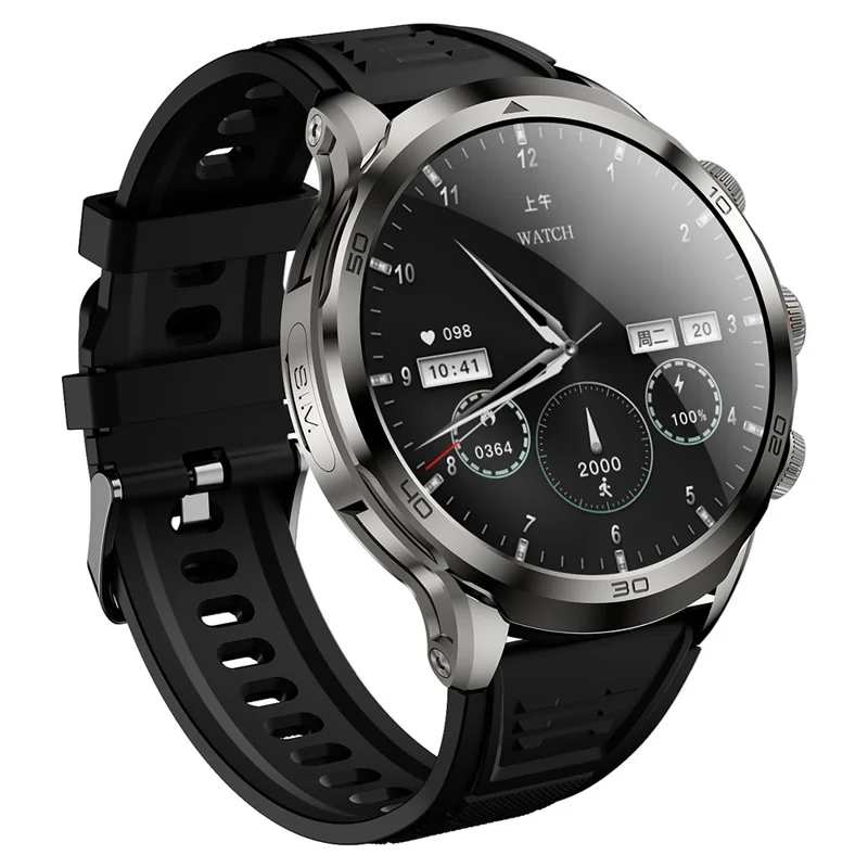 H19 3+32G 1.75-inch AMOLED Large Screen Smart Watch Pull-out Camera 4G Network SIM Card Android 8.1 Smart Watch - Black