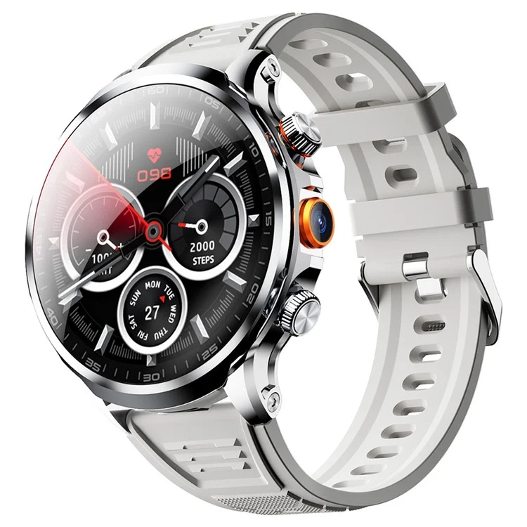 H18 3+32G 1.95" Large Screen Smart Watch 4G Network SIM Card Android 8.1 Health Monitoring Smart Watch - Silver