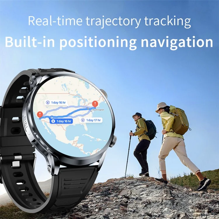 H18 3+32G 1.95" Large Screen Smart Watch 4G Network SIM Card Android 8.1 Health Monitoring Smart Watch - Silver