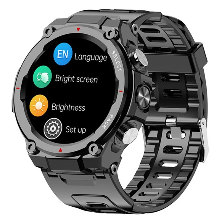 PGD446 1,28-дюймовая Bluetooth Calling Smart Watch Countsement Мониторинг Здоровья на Открытом Воздухе Спортивные Часы - Черный