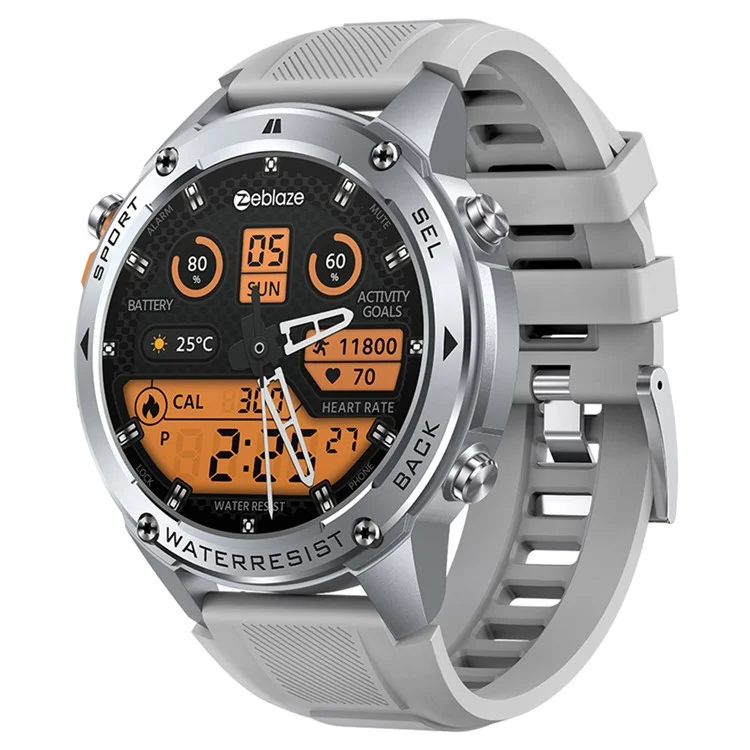 ZEBLAZE Stratos 2 Ultra 1.43-inch AMOLED Screen Bluetooth-compatible Call GPS Sports Watch Health Monitor Smart Watch - Silver