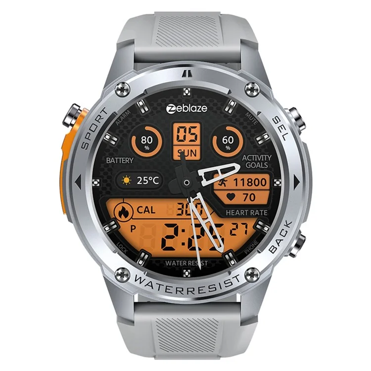 ZEBLAZE Stratos 2 Ultra 1.43-inch AMOLED Screen Bluetooth-compatible Call GPS Sports Watch Health Monitor Smart Watch - Silver