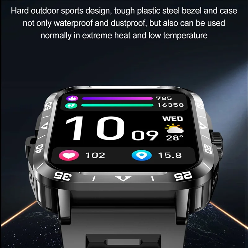 ZW59 Bluetooth-compatible Calling Smart Watch Blood Pressure Sleep Health Monitoring Sports Watch with Flashlight - Orange