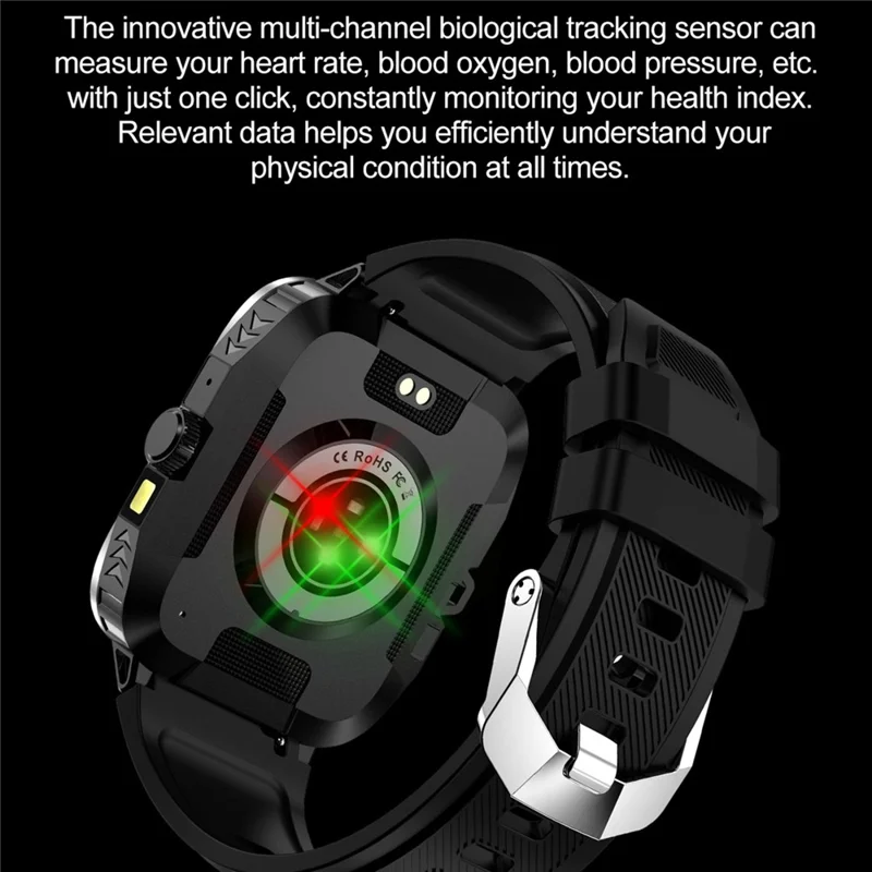 ZW59 Bluetooth-compatible Calling Smart Watch Blood Pressure Sleep Health Monitoring Sports Watch with Flashlight - Orange