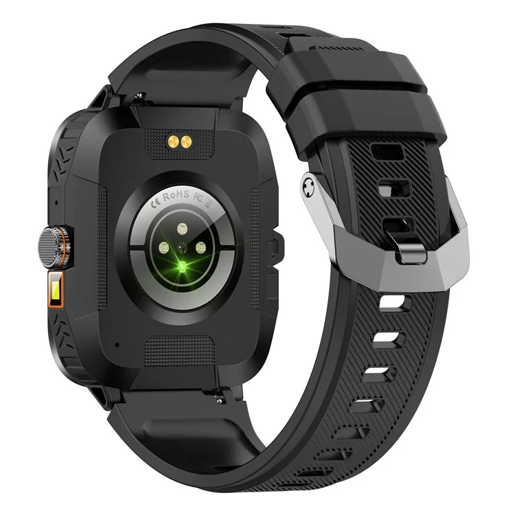 Zw69 Amoled Screen Smart Watch Dafit App Health Monitor Wasserdichte Sportuhr Mit Taschenlampe - Schwarz