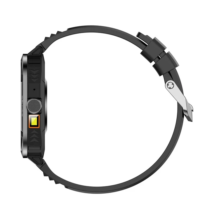 Zw69 Amoled Screen Smart Watch Dafit App Health Monitor Wasserdichte Sportuhr Mit Taschenlampe - Schwarz