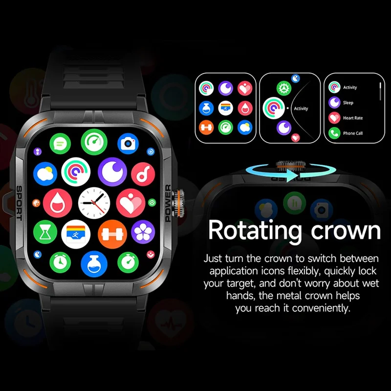 ZW69 AMOLED Smart Watch Smart Dafit App Watch Monitor Water Imorts Sports Con Linterna - Verde