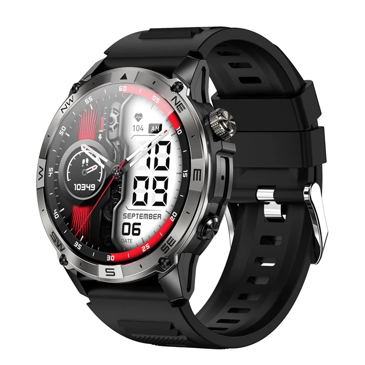HK08 1.43-inch Smart Watch Heart Rate Sleep Health Monitoring Outdoor Sports Watch - Black