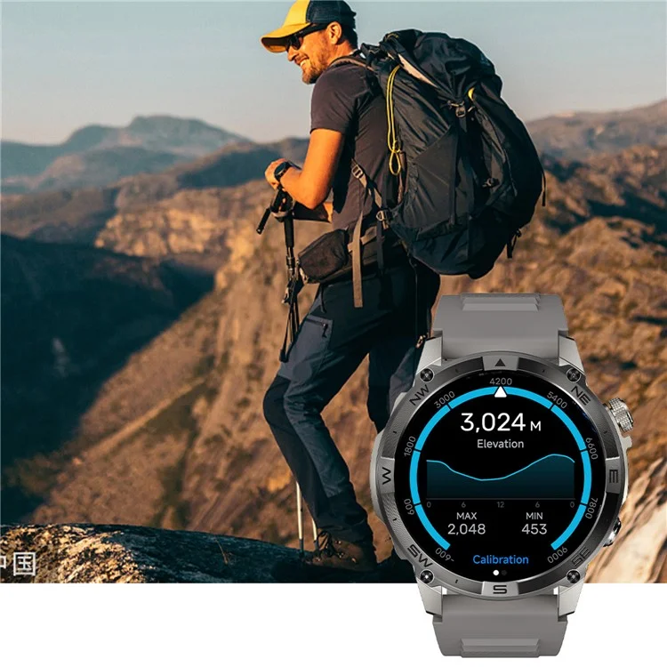 HK08 1.43-inch Smart Watch Heart Rate Sleep Health Monitoring Outdoor Sports Watch - Black