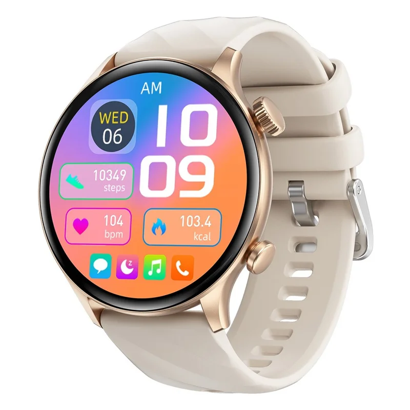 ZW63 Bluetooth-compatible Call Smart Watch Heart Rate Sleep Body Temperature Monitoring Sports Watch - Gold